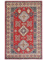 4x6 Red Kuba Afghan Hand Knotted Wool Area Rug